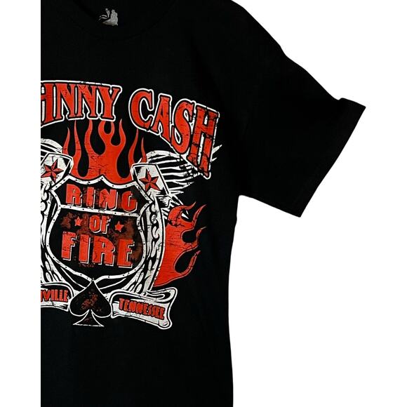 Johnny Cash T-Shirt Mens Size M Black RING OF FIRE Short Sleeve Cotton Tee - Picture 5 of 8